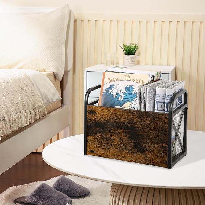 YINMIT Magazine Holder, Magazine Rack Floor, Magazine Storage Basket, Folder Organizer Bin for Books, Newspapers, Tablets-NeatNest