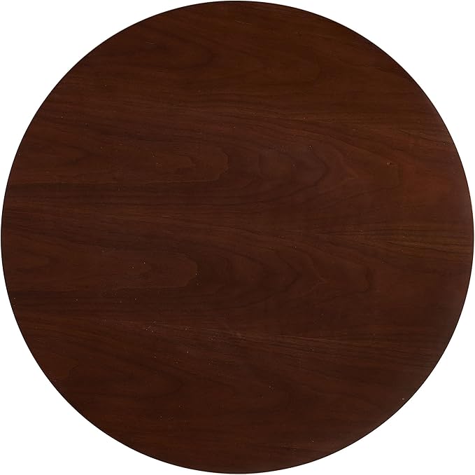 NORDICANA Nesting Round Coffee Table Set of 2, Boho 2 Piece Side Table End Table Set for Living Room Bedroom, Manufactured Wood Top with Walnut Veneer