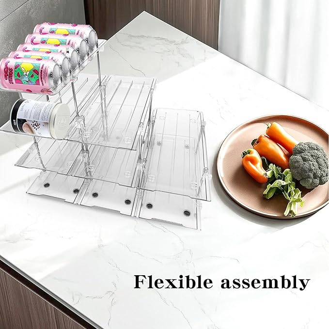 3-Tier Flexible Assembly Can Organizer for Pantry, Can Storage Organizer, Kitchen Storage, Pantry Organization