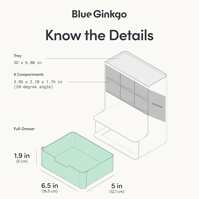 BLUE GINKGO Hive Desk Organizer – Vertical 6-Compartment, Full-drawer Storage – Space-Saving Pen Holder, Stationery Storage – Organizer for Office, School Supplies, Makeup (Made in Korea, Blue)-NeatNest