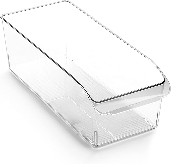 BINO | Plastic Storage Bins, Large | THE CURVE COLLECTION | Multi-Use Fridge / Freezer Organizer | Built-In Handle | BPA-Free | Pantry and Home Organization-NeatNest