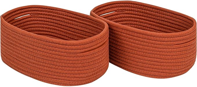 CubesLand Toys Closet Storage Organizer Baskets Bins for Cube Ogranizer/Shelving,Woven Basket for Organizing,Decor Basket for Living Room,Bedroom,Perfect for Pet Toy&Food Storage,2pack Brick Red-NeatNest