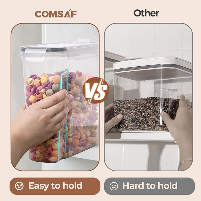 Cereal Storage Containers Set (6.3L / 213OZ) – Airtight Food Storage with Lids, Pantry Organizer for Rice, Sugar, Flour