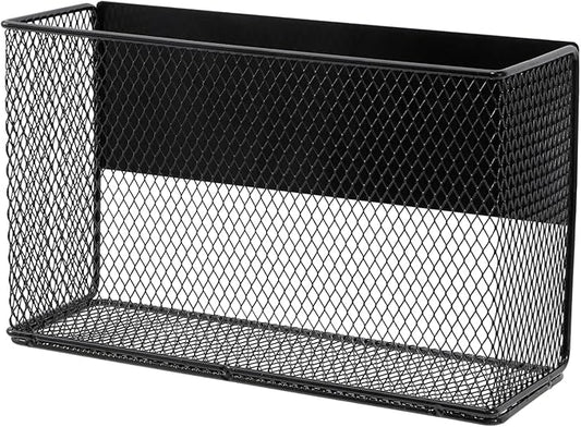 Black Magnetic Basket - Refrigerator Spice Rack & File Holder Locker Organizer - Wire Mesh Magnetic Shelf for Kitchen Storage-NeatNest