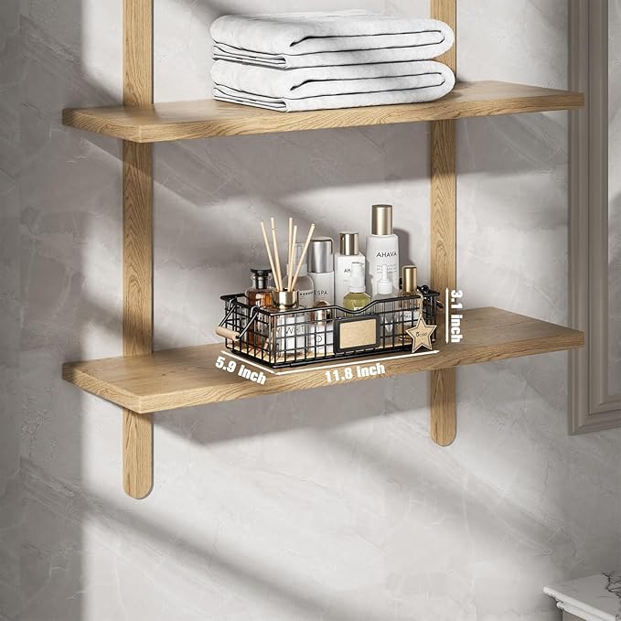 Bathroom Organizer Basket with Handle, Home Decor Organizers - Bathroom Organizers and Storage - Exquisite Vanity Organizer for Skincare - Bathroom Counter Tray for Organizing - Black-NeatNest