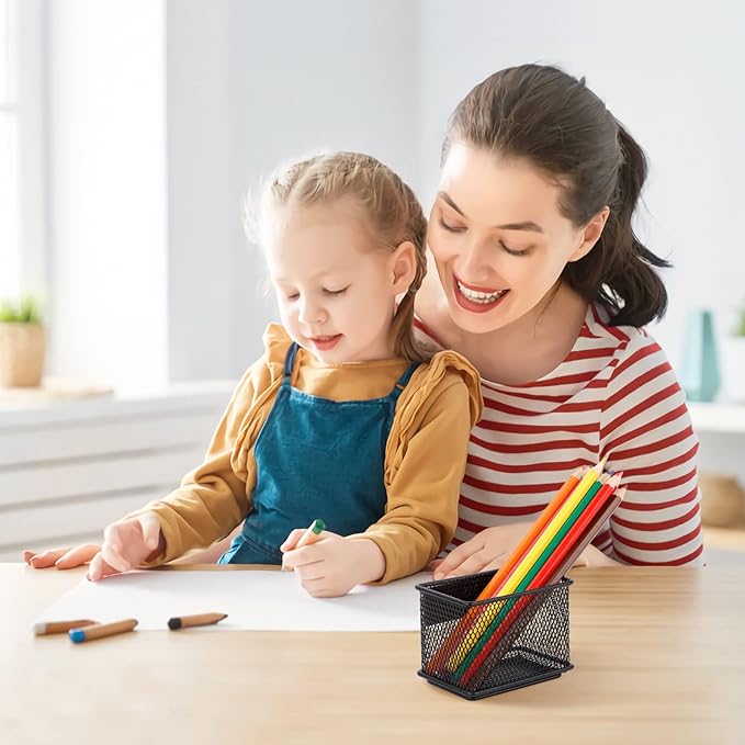 Black Magnetic Basket Set of 2, Refrigerator Basket, Magnetic Baskets Heavy Duty, Magnetic Locker Organizer Holder for Whiteboard Office, 3.42'' × 2.36'' × 2.55''-NeatNest