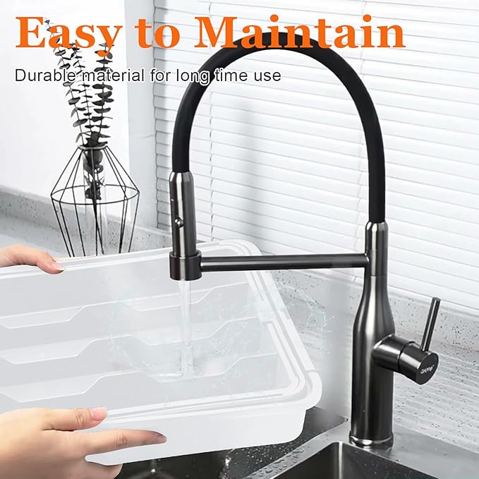 Adjustable Kitchen Utensil Organizer Plastic Silverware Drawer Organizer, Expandable Cutlery Drawer Organizer BPA Free Flatware Tray for Spoons Forks Knives Organizers Divider, White-NeatNest