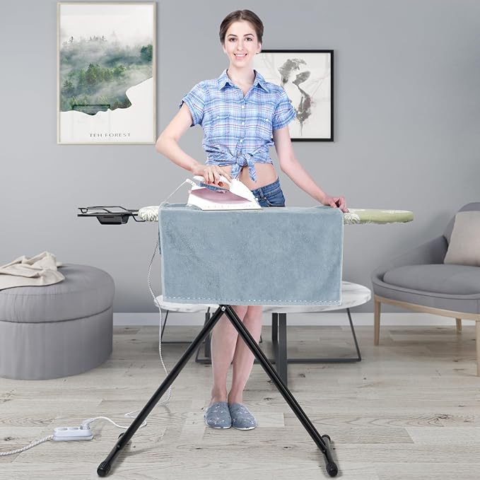 Duwee 12"x36" Ironing Board with Heat Resistant Cover and Thicken Felt Pad, Heavy Sturdy Legs