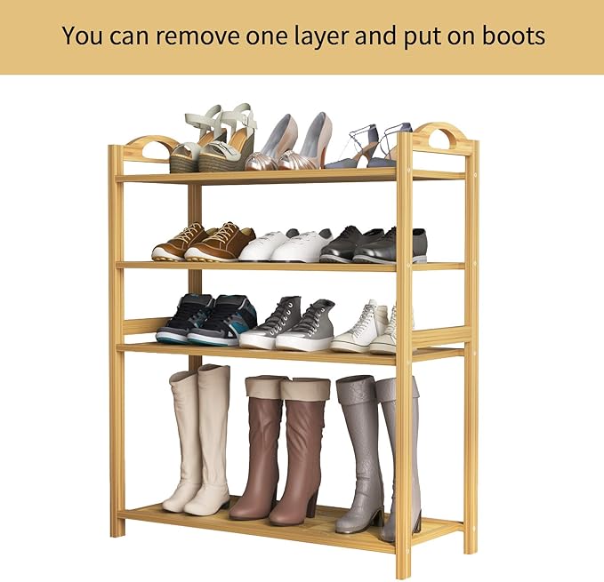 UDEAR Bamboo Shoe Rack 5-Tier Shoe Storage Organizer Entryway Shoe Shelf-NeatNest