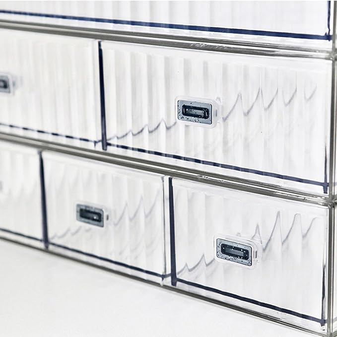 Desk Drawer Organizer, Stackable Office Supplies Desk Organizer, Plastic Plastic Storage Drawer, Desk Grocery Organizer For Stationery/Office Supplies (Clear, 1 Compartment)-NeatNest