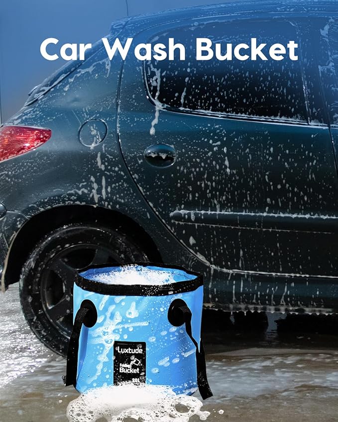Luxtude Collapsible Bucket with Handle, 5 Gallon(20L), Portable & Ultra Lightweight Outdoor Basin Bucket, Folding Bucket for Fishing, Camping, Hiking-NeatNest