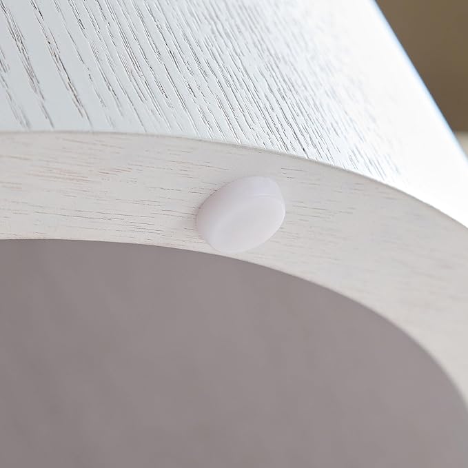 Nesting Coffee Table Set of 2, Round Side Tables Set, Wooden Accent Table, Modern End Tables, Minimalist Circle Table for Small Space Living Room Bedroom, Whitewashed