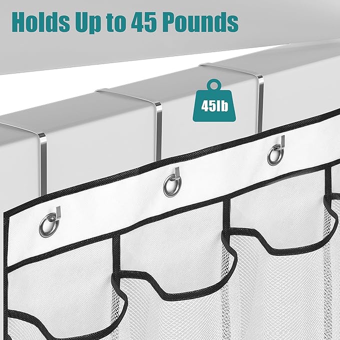 28Large Pockets Over The Door Shoe Organizer, Hanging Shoe Organizer for Closet, Premium Clear Shoe Rack for Door, Shoes Hanger Organizers Storage Holder for Back of Door and 4Metal Hook White-NeatNest