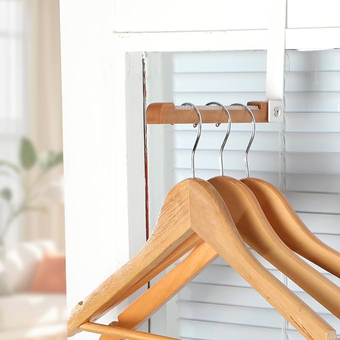 4 Pack Over The Door Hooks Folding Door Hangers with Rubber Portable Clothes Drying Rack Travel Hanging Coat Rack for Bathroom Bedroom Kitchen Laundry Clothing(White)