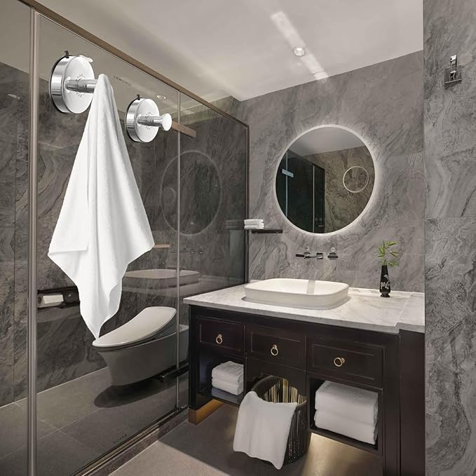 DGYB Suction Cup Hooks Set of 2 Suction Bathroom Hook for Wall Chrome Shower Hooks for Inside Shower 304 Stainless Steel Towel Hook for Glass Door Hanging Robe, Loofah, Coats-NeatNest