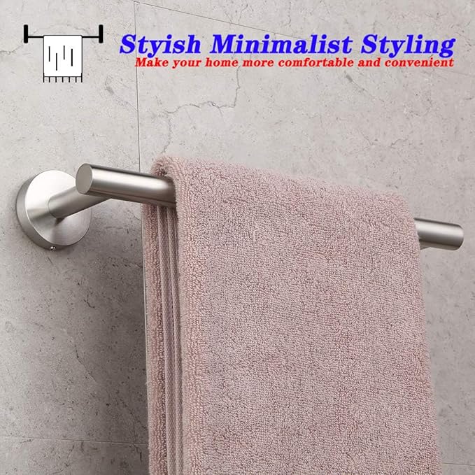 GERZ Contemporary 12-Inch Towel Bar Bath Hand Towel Holder Brushed Stainless Steel Wall Mounted Bathroom Organizer Brushed AG1101C30.5-LS
