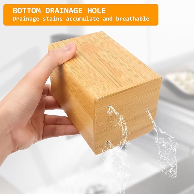 3Pcs Silverware Caddy for Patry, Utensil Holder for Countertop, Silverware Holder Flatware Organizers with tray, Portable Organizer with Wood Tray, Spoon and Fork Holder (Bamboo wood)-NeatNest