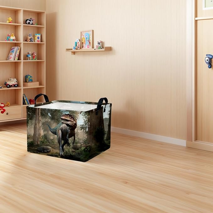 Cute 3D Dinosaur Kid Storage Basket Trendy Toy Box, Baby Laundry Hamper, & Clothes Organizer Fantastic Boy Gift & Nursery Bin for Modern Bedrooms (Tyrannosaurus Rex)-NeatNest