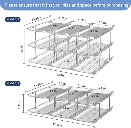 Can Organizer for Pantry Free combination Can Dispenser,Clear 3 Tier Storage Rack for 36 Cans Suitable for Cabinet Pantry Fridge Countertop (3 * 3)-NeatNest
