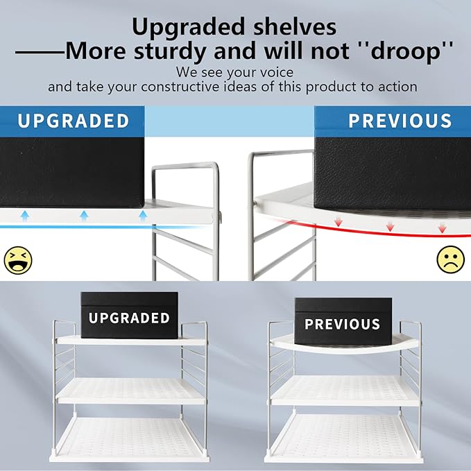 Upgraded Cabinet Organizers and Storage -Divided Compartment Holder for Plastic Bag, Wrap, Foil, Snack and Box for Kitchen Organization and Storage-Under Sink Organizers and Storage Suitable-NeatNest