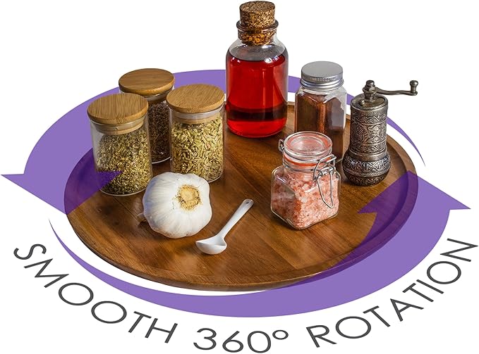 Acacia Wood Lazy Susan Organizer Kitchen Turntable for Cabinet, Table, Pantry or Countertop-NeatNest