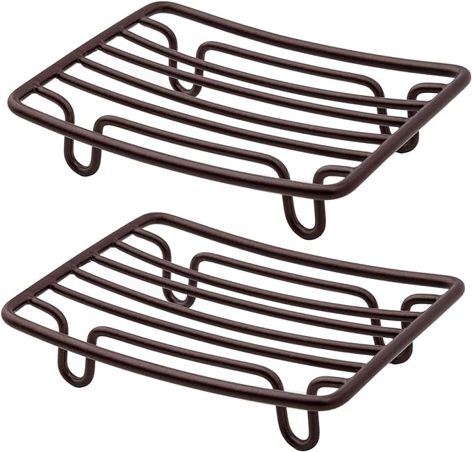 Bar Soap Dish Holder for Shower Bathroom Stainless Steel Rust Proof Self Draining, Bronze-2 Pack-NeatNest