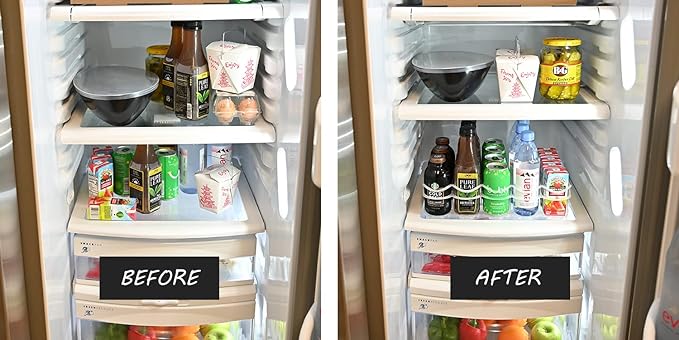 Display Technologies, Fridge-Plus Drink Organizer for Refrigerator Storage - Soda Can Dispenser and Soda Can Organizer Rack for Bar Fridge (Pack of 1)