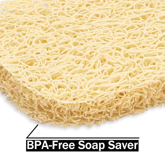 Bar Soap Dish Holder for Shower Bathroom Stainless Steel Rust Proof Self Draining with Beige Soap Saver Pad-NeatNest