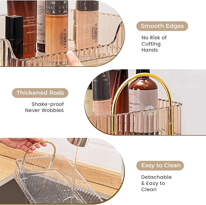 Aveniee Bathroom Counter Organizer, 3 Tier Perfume Skin Care Countertop Storage Shelf, Vanity Makeup Tray for Cosmetic Skincare Lotion,Green-NeatNest
