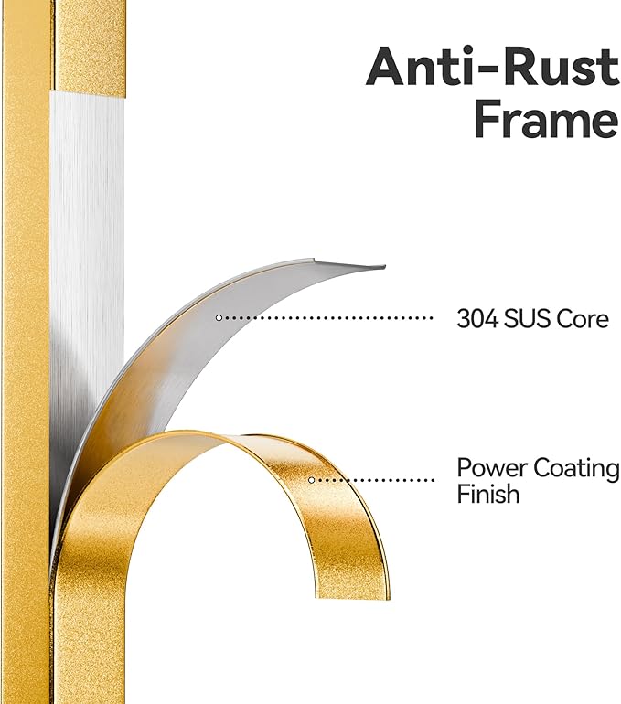 Bathroom Towel Rack Freestanding Floor Stand: Gold 33in 2‑Bar Weighted Marble Base Towel Holder, Rustproof 304 Stainless Steel Drying Rack for Bath&Hand Towels, No‑Drill Slim Organizer, Spa Pool