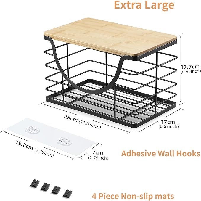 Extra Large Trash Bag Holder Under Sink Stackable Kitchen Storage with Lid, Garbage Bag Dispenser Roll Holder, Wall Mounted Trash Bag Container, Laundry Room Organization Storage-NeatNest