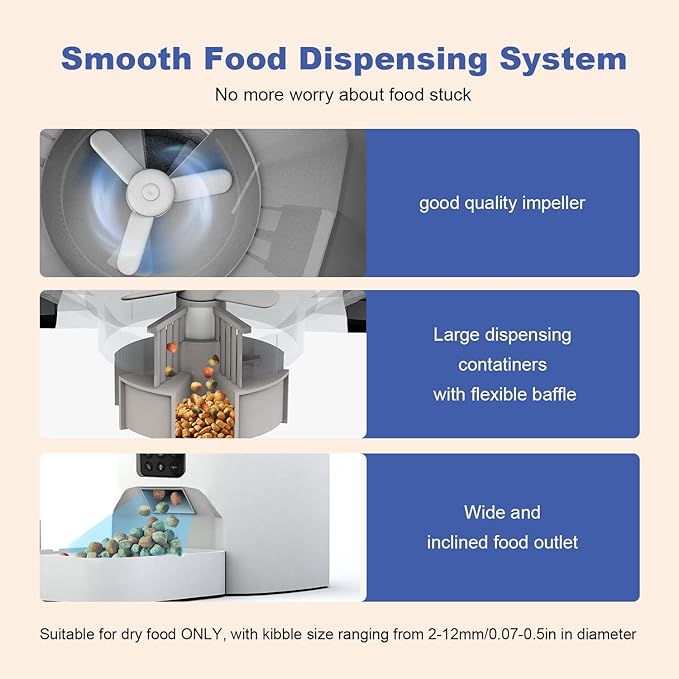 Automatic Cat Feeder, 4L Cat Food Dispenser with 10s Voice Recorder, Pet Feeder up to 8 Meals per Day, Timed Dog Feeder with Dry Food Sealed Ring (White, 4L-Basic)-NeatNest