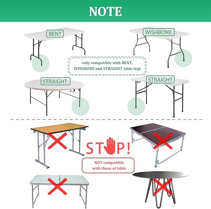 Folding table risers for Folding Tables Straight/Bent Leg, Dural Folding Table Leg Extensions 4 Levels/Heights Table Leg extenders 3.6in | 6.77in | 10in | 13in-All for Treating Your Back pain-NeatNest