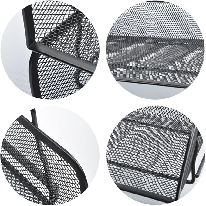 EASEPRES 4 Pack Stackable Desk Paper Tray, Metal Mesh Desktop Document Letter File Organizer for Office Home School, 13.5'' L x 9.75'' W x 11'' H, Black