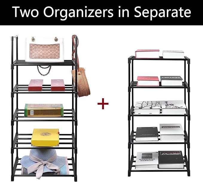 10 Tier Metal Sturdy Shoe Rack, 10 Tier Tall Shoe Storage Organizer, Narrow Tall Shelf Organizer for Entryway, Closet, Bedroom-NeatNest