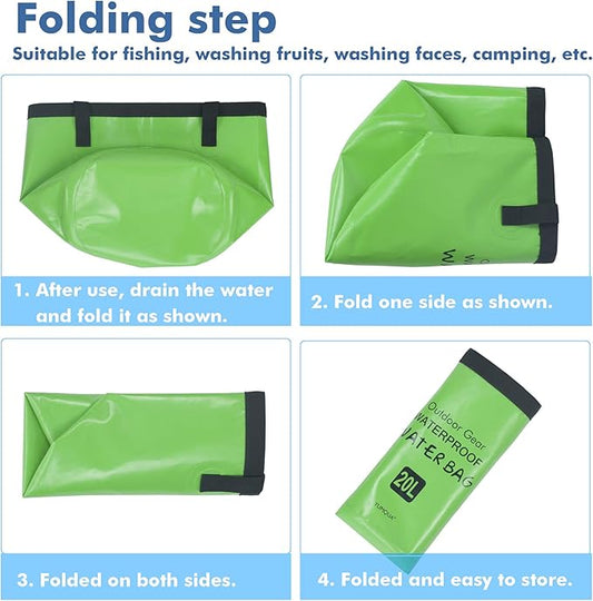 Collapsible Bucket 5 Gallon, Multifunctional Portable Folding Bucket Water Container Wash Basin for Camping Fishing Hiking Traveling Backpacking Outdoor Survival Gardening Car Washing-NeatNest