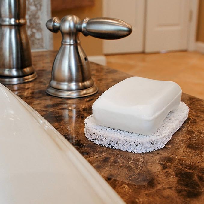 Bar Soap Dish Holder for Shower Bathroom Stainless Steel Rust Proof Self Draining with White Soap Saver Pad-NeatNest