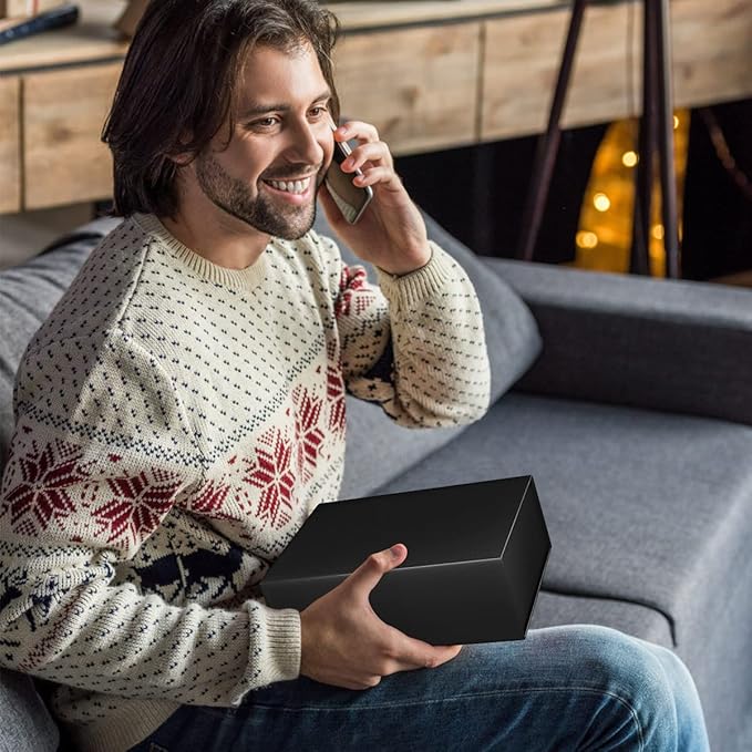 Black Gift Box 10" x 6" x 3" with Magnetic Closure Lid Gift Boxe for Presents,Bridesmaid Gifts Boxes,Cute Box,Birthday Box,Luxury for Gift Packaging, Magnetic Gift Boxe for Wrapping Gifts (Black)-NeatNest