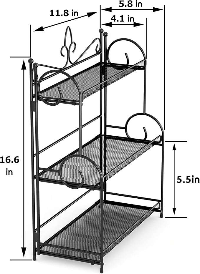 Bathroom Organizer Countertop - 3 Tier Spice Rack Organizer, Counter Organization and Storage for Bathroom, Kitchen, Bedroom, Offices, Foldable-NeatNest