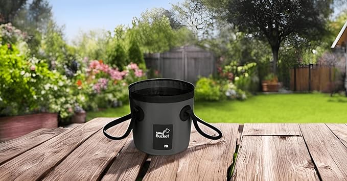 BANCHELLE Collapsible Bucket Water Container Portable Folding Camp Wash Basin for Outdoor Traveling Hiking Fishing Car Washing Gardening Camping (Black, 20L)-NeatNest