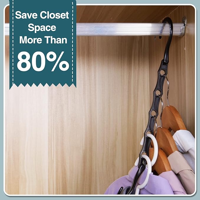 AMKUFO Closet Organizers and Storage 20 Pack Hanger Organizer Magic Hangers Space Saving Hanging Plastic for Heavy Clothes, Dorm Room Bedroom Home RV Car Camper Organization Essentials-NeatNest