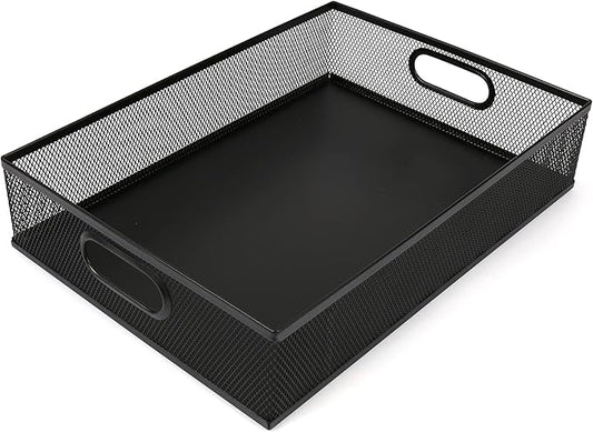 Desk Drawer Organizer, A4 Large Metal Mesh Desk Rrganizer Tray, Versatile Storage Box Set for Office Home Supplies,13 x 9 inches-NeatNest
