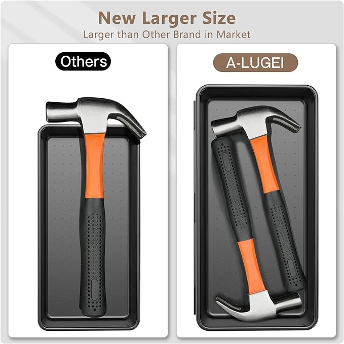 A-LUGEI【𝟰𝟲𝗣𝗖𝗦 & 5 Size】Tool Box Organizer Tray Divider Set, 【Black】 Desk Drawer Organizer, Garage Organization and Storage Toolbox Accessories Rolling Tool Chest Cart Cabinet WorkBench Small Part-NeatNest