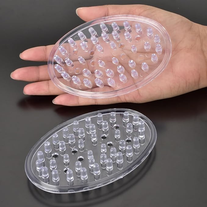 2 Pieces Plastic Soap Dish Clear Bar Holder Tray Self Draining Soap Saver with Holes Soap Container for Bathroom Counter, Kitchen-NeatNest
