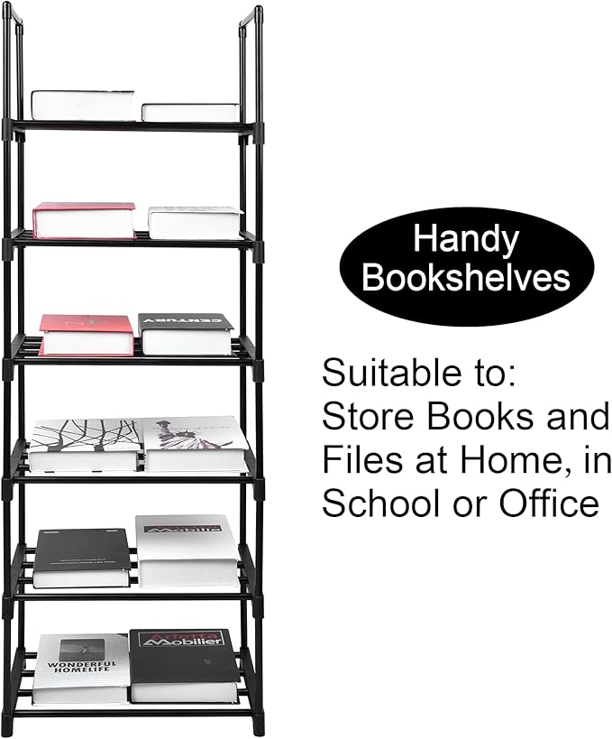6 Tier Tall Shoe Rack for Closet Entryway, Metal Sturdy Shoe Shelf Storage Organizer, Vertical Small Space Large Capacity for 12-16 Pairs of Shoes-NeatNest