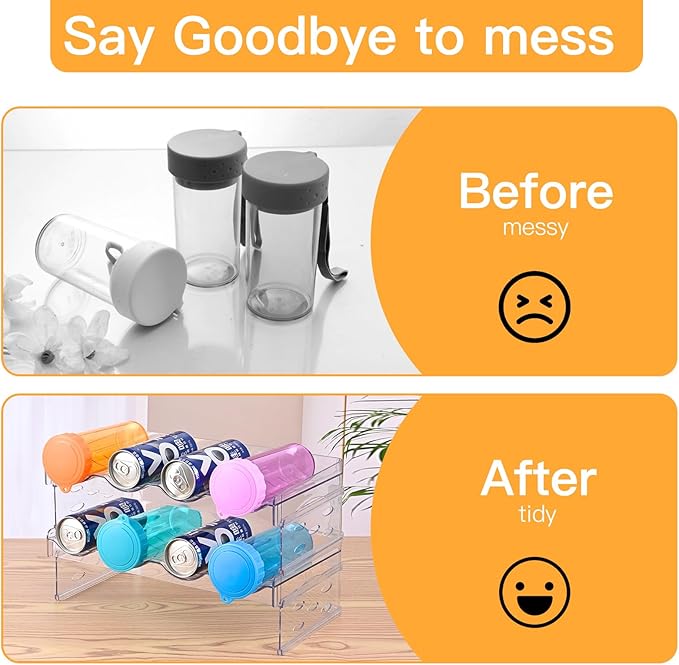 Acrylic Wine Rack for 8 Bottles/Cups - Freestanding Clear Modern Cabinet, Adjustable Shelves Compact Bar Organizer for Office, Kitchen, Dining - Lightweight Shatter-Resistant