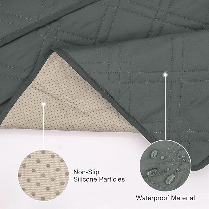 Couch Armrest Organizer Remote Control Holder Bedside Caddy with 6 Pockets, Non-Slip Armchair Caddy Sofa Armrest Organizer for Tv Remote Control, Magazine, Cell Phone, Dark Grey-NeatNest