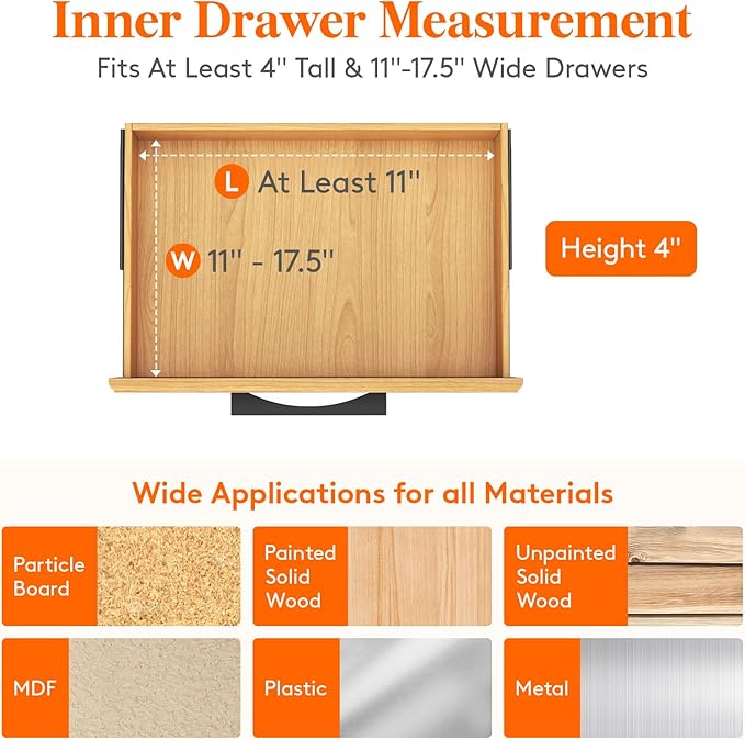 Lifewit 12 Pack Drawer Dividers 4" High,11-17" Adjustable Dresser Drawer Organizers for Clothes, Expandable Dresser Separators in Bedroom/Bathroom/Kitchen/Vanity/Office Organization and Storage, White-NeatNest