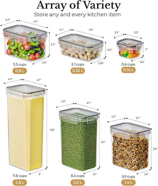 Chef's Path Airtight Food Storage Container Set with Lids - Superior Variety Pack of 36 for Kitchen & Pantry Organization, BPA Free Kitchen Storage Containers for Cereal, Flour &, Sugar-NeatNest