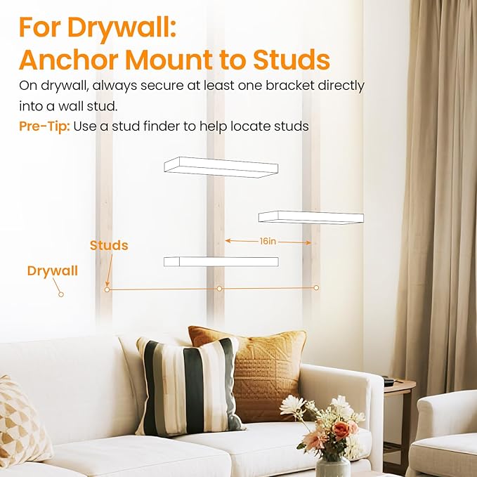 BAYKA Floating Shelves for Wall, 22.5 inches Wall Mounted Rustic Wood Shelves for Bathroom, Bedroom, Living Room, Floating Shelves for Books/Storage/Decor(Rustic Brown,Set of 3)-NeatNest